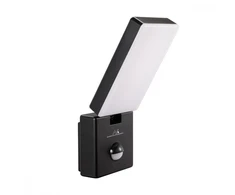 Maclean LED lempa su judesio jutikliu, PIR judesio jutiklis, juoda, 10W, IP65, 800lm, neutrali balta spalva (4000K) MCE516 B