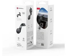 Magnetic car phone holder compatible with Magsafe Forcell F-Grip MagFlex windshield / dashboard juodas