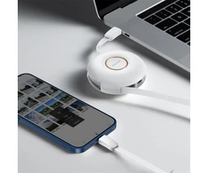 Magnetic USB cable Baseus Zinc 3in1 USB-C | Lightning | Micro 20W, 1m (baltas)