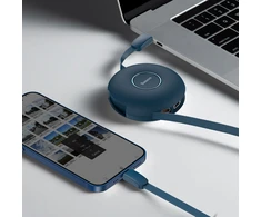 Magnetic USB cable Baseus Zinc 3in1 USB-C | Lightning | Micro 20W, 1m (mėlynas)