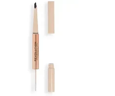 Makeup Revolution Fluffy Duo - antakių pieštukas tamsiai ruda