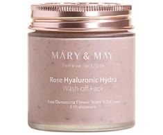 MARY &amp; MAY Drėkinamoji veido kaukė su rožių ir hialurono rūgštimis (nuplaunama pakuotė) 125 g