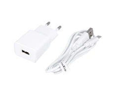 Charger 2.1A Maxlife +kabelis TYP-C USB-C Fast Charge baltos spalvos