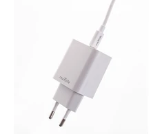 Maxlife MXTC-06-20C PD QC įkroviklis 1x USB-C 20W baltos spalvos + USB-C - USB-C kabelis 20W