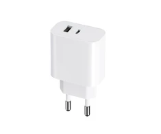 Maxlife MXTC-06 PD QC įkroviklis 1x USB-C 1x USB 30W baltos spalvos