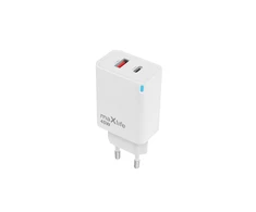 Telforceone Maxlife MXTC-09-45AC GaN PD QC įkroviklis 1x USB-C 1x USB 45W baltas