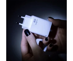 Maxlife MXTC-09-45AC GaN PD QC įkroviklis 1x USB-C 1x USB 45W baltas