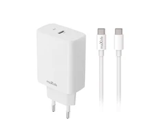 Telforceone Maxlife MXTC-10-20C PD QC charger 1x USB-C 20W baltas + USB-C - USB-C cable 20W