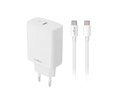 Telforceone Maxlife MXTC-10-30C PD QC įkroviklis 1x USB-C 30W baltas + USB-C - USB-C laidas 60W