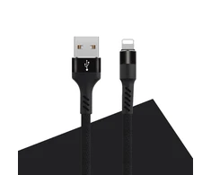 Maxlife MXUC-01 kabelis USB - Lightning 1,0 m 2A juodos spalvos nylon