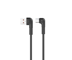 Telforceone Maxlife MXUC-09 angle cable USB - USB-C 2,0 m 3A juodas