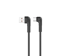 Telforceone Maxlife MXUC-09 angle cable USB - USB-C 2,0 m 3A juodas