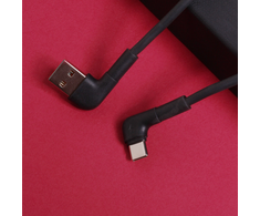 Telforceone Maxlife MXUC-09 angle cable USB - USB-C 2,0 m 3A juodas