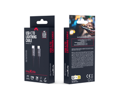 Telforceone Maxlife MXUC-12 cable USB-C - Lightning 2,0 m 27W juodas
