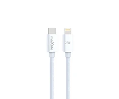 Telforceone Maxlife MXUC-12 laidas USB-C - Lightning 1,0 m 27W baltas