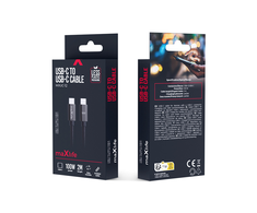 Telforceone Maxlife MXUC-12 cable USB-C - USB-C 2,0 m 100W juodas