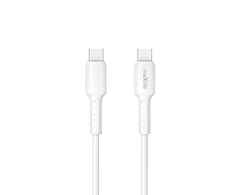 Telforceone Maxlife MXUC-13 cable USB-C - USB-C 1,0 m 60W baltas