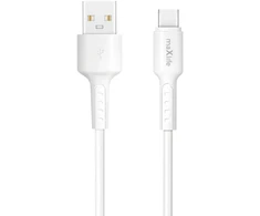 Maxlife MXUC-13 duomenų perdavimo ir įkrovimo kabelis | USB-A į USB-C | 15 W | 1 m | balta