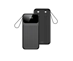 „Wekome Maxlife“ išorinė baterija su įmontuotu laidu MXPB-06 PD QC 22.5W 10000 mAh juoda