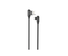 Maxximus Kabelis MX CORNER FAST CHARGE MICRO USB 2.4A / 1m, juodos spalvos