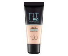 „Maybelline Fit Me Matte + Poreless“ skystas makiažo pagrindas, 100 „Warm Ivory“, 30 ml