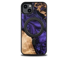 Wood and resin Apple iPhone 15 Plus MagSafe Bewood Unique Violet - dėklas telefonui violetinės spalvos and juodas
