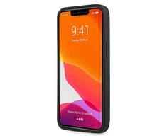 Mercedes Benz Apple iPhone 13 Pro Max Mercedes AMG dėklas odinis Debossed Lines (AMHCP13XGSEBK) juodos spalvos