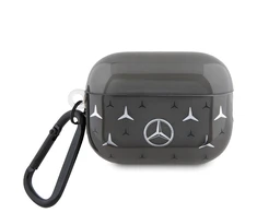 Mercedes Benz Apple AirPods Pro 2 Mercedes Cover Large Star Pattern (MEAP28DPMGS) ausinių dėklas juodos spalvos