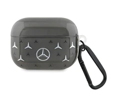 Mercedes Benz Apple AirPods Pro Mercedes Cover Large Star Pattern (MEAP8DPMGS) ausinių dėklas juodos spalvos