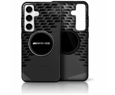 Mercedes AMG Transparent Rhombs MagSafe Samsung Galaxy S25 dėklas telefonui juodos spalvos