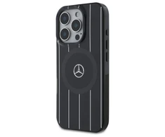 Mercedes MB Double Layer Crossed Lines MagSafe Apple iPhone 16 Pro Case - dėklas telefonui juodos spalvos