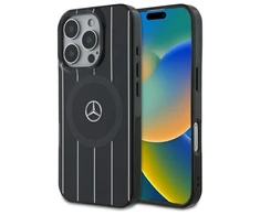 Mercedes MB Double Layer Crossed Lines MagSafe Apple iPhone 16 Pro Case - dėklas telefonui juodos spalvos
