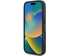 Mercedes MB dėklas telefonui mėlynos spalvos Line Leather MagSafe Apple iPhone 16 Pro Max - Navy dėklas telefonui mėlynos spalvos