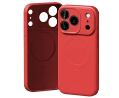 Mercury Semi-Silicone MagSafe dėklas skirtas Apple iPhone 17 Pro raudonos spalvos