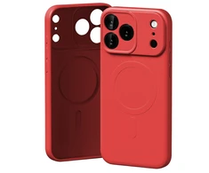 Mercury Semi-Silicone MagSafe dėklas skirtas Apple iPhone 17 Pro Max raudonos spalvos
