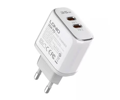 MFi sieninis įkroviklis LDNIO A2528M, 2xUSB-C, USB-C iki Lightning 35W
