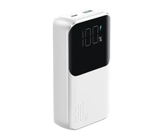 Mini power bank su integruotu kabeliss Joyroom JR-PBC06 30W 10000mAh – baltos spalvos