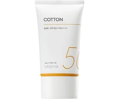 Missha All Around Safe Block Cotton Sun SPF 50+ matinį efektą suteikiantis veido kremas nuo saulės, 50 ml