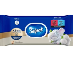 Šlapios servetėlės SELPAK Cotton Extract, 100 vnt.