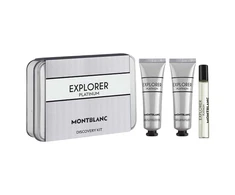 Mont Blanc Set Montblanc: Explorer Platinum Eau De Parfum For Men 7.5 ml + Explorer Platinum Hydrating Kreminis For Face, 30 ml + Explorer Platinum Hydrating Dušo želė All Skin Types, 30 ml
