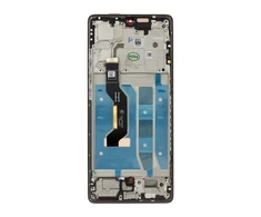 Dėklas „Motorola G85“ skystųjų kristalų ekranas + jutiklinis blokas + priekinis dangtelis pilkas (servisų paketas)