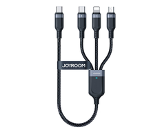 „Joyroom Multi-Use Series S-A18 4in1 USB-A - USB-C / USB-C / Lightning / mikro USB kabelis 1,2 m - juodas