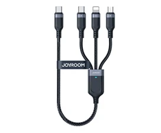 „Joyroom Multi-Use Series S-A18 4in1 USB-A - USB-C / USB-C / Lightning / mikro USB kabelis 1,2 m - juodas