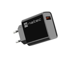 NATEC USB Charger Ribera USB-A 18W juodas