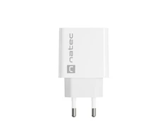 NATEC USB įkroviklis Ribera USB-A+USB-C Maitinimas 20W baltas