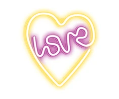 Neon LED Light LOVE HEART violetinė balta NNE02 Neolia