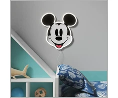 Lubinis šviestuvas Yellowpop Neoninis geltonasis „Disney“ Mikio atspausdintas veidas