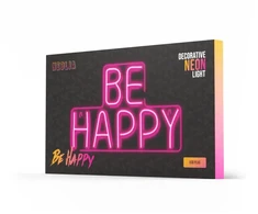 Neoninis PLEXI LED BE HAPPY rožinis NNE10 Neolia