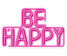 Neoninis PLEXI LED BE HAPPY rožinis NNE10 Neolia