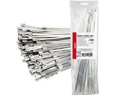 Nerūdijančio plieno metaliniai kabelių raiščiai 4,6x350 mm 100 vnt. amio-04324